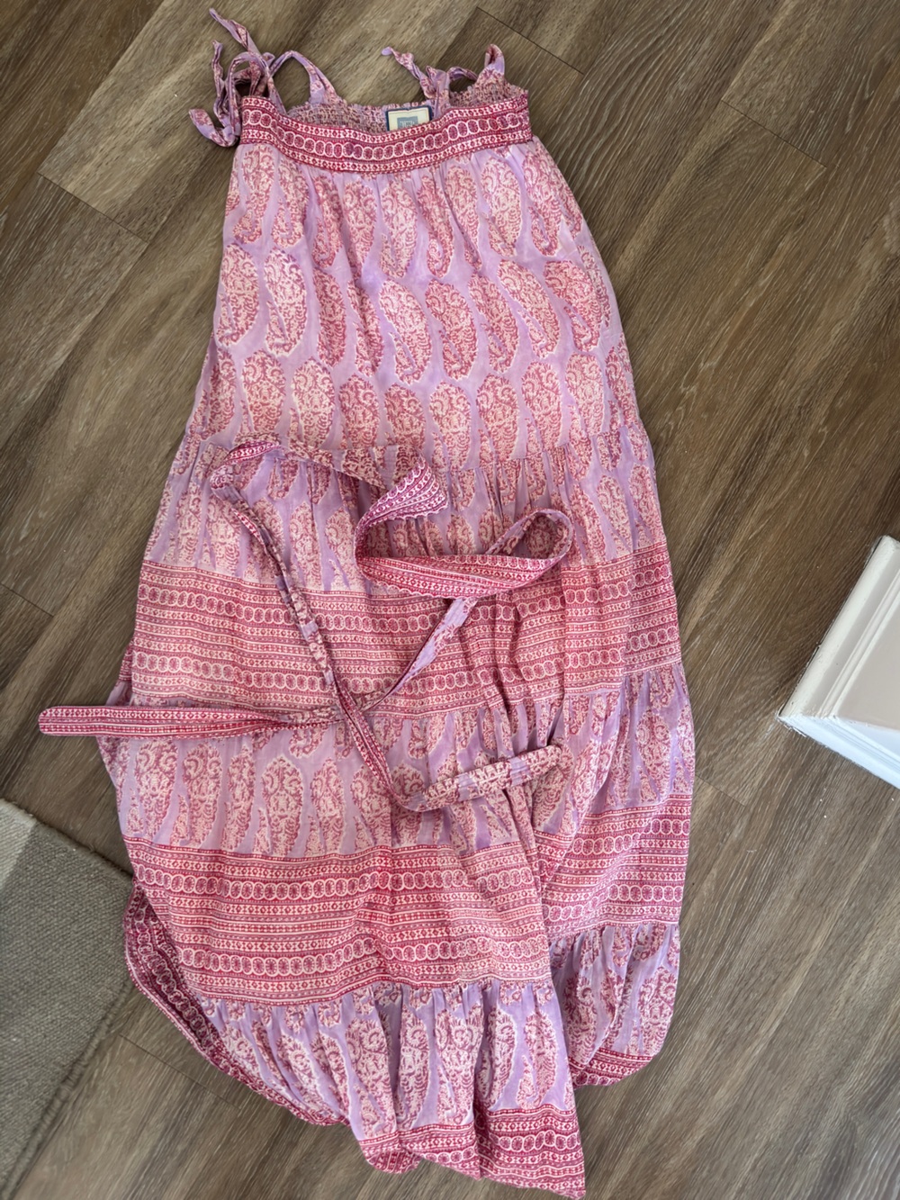 BELL Pink Paisley Tie-Waist Beach Sarong Dress